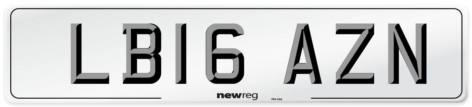 LB16 AZN Number Plate from New Reg